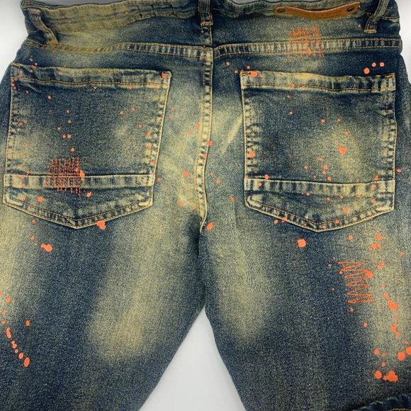 Evolution In Design Boys' Paint Splatter Denim Shorts - light tint, 20 (Big Boys - Picture 3 of 3